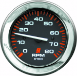 Mercury TACHOMETER KIT (0-8000 RPM) Black Face, Red Graduations, Chrome Bezel