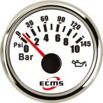 Ukazatel tlaku oleje ECMS White Chrom