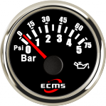 Ukazatel tlaku oleje ECMS Black Chrom