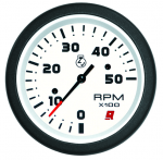 Mercury TACHOMETER KIT (0-5000 RPM) White Face, Black Graduations, Black Bezel