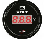 Voltmetr ECMS All Black 12/24V